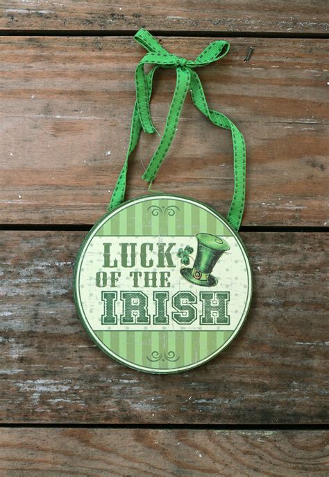 Luck Of Irish Round Sign With Ribbon By Blossom Bucket The Weed Patch