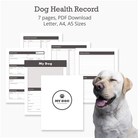 Dog Health Record Printable Etsy