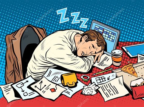 Man Businessman Sleeping On The Job Stock Vector Image By ©studiostoks