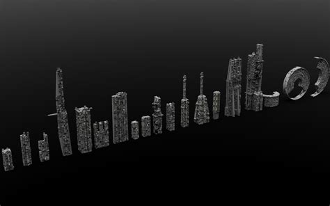 Sci Fi City 19 Buildings 3d Model Cgtrader