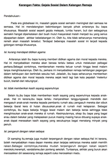 Contoh Karangan Fakta Pt Bahasa Melayu Pendek