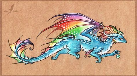 Rainbow In The Sky Dragon By Alviaalcedo On Deviantart Dragon Art