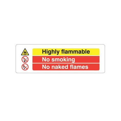 Highly Flammable No Smoking No Naked Flames Sign Pvc Mm X