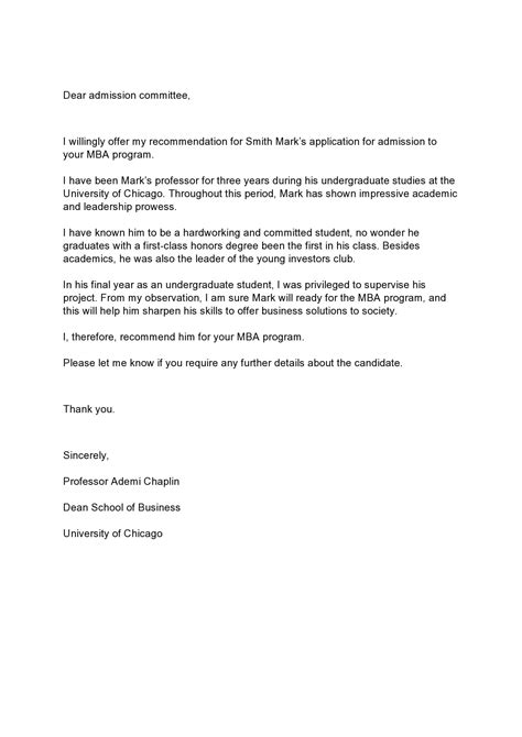 Recommendation Letter Template For Phd Students