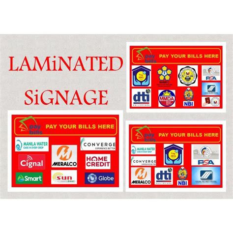Laminated Signage Pay Your Bills Here Shopee Philippines