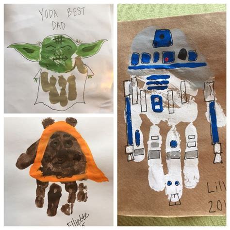 Star Wars Handprint Cards For Fathers Day Star Wars Crafts Diy