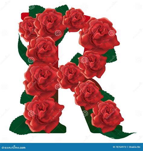 Letter R Red Roses Illustration Stock Image Illustration Of Format