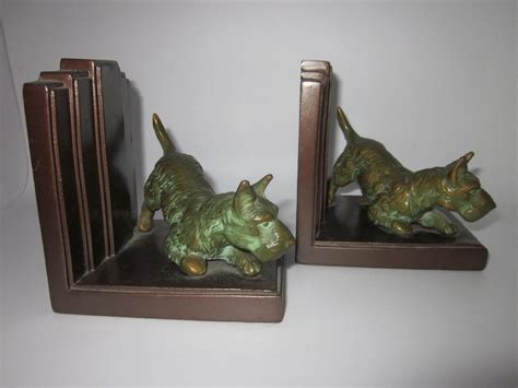 Art Deco Bronze Scottie Dog Bookends Modernism