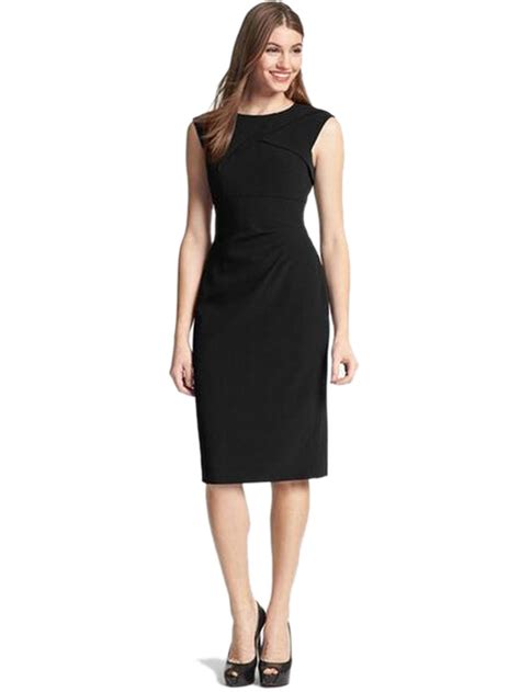 Crepe Dress Ruched Bodycon Elegant Work Office Dress