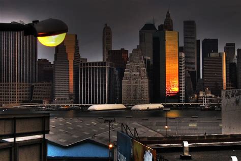 Almost Time Sunrise Reflection In Manhattan Skyline View F Flickr
