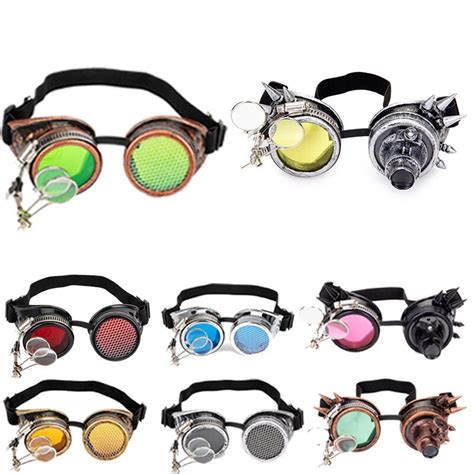 Lelinta Steampunk Goggles Cosplay Vintage Victorian Rivet Glasses Welding Gothic Kaleidoscope