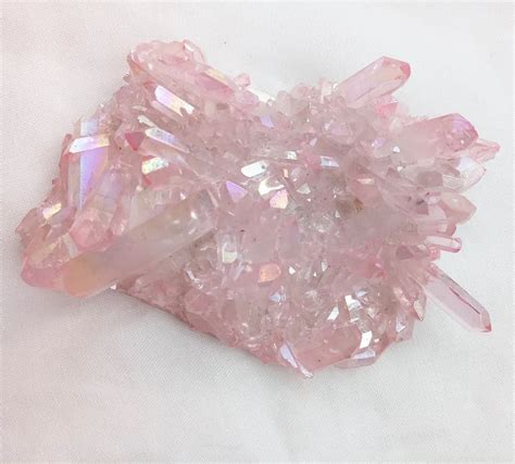 150g Natural Pink Crystal Stone Cluster Beautiful Pink Aura Angel