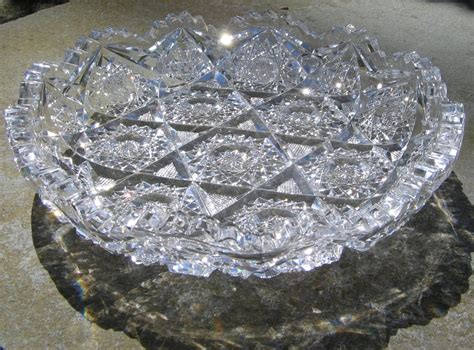 American Brilliant Cut Glass Crystal 8 Inch Dish