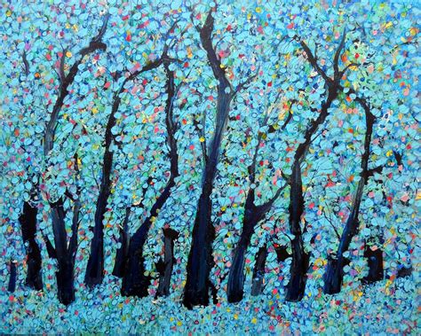 Blue Heaven Forest Abstract Nature Tree Art Trees Painting