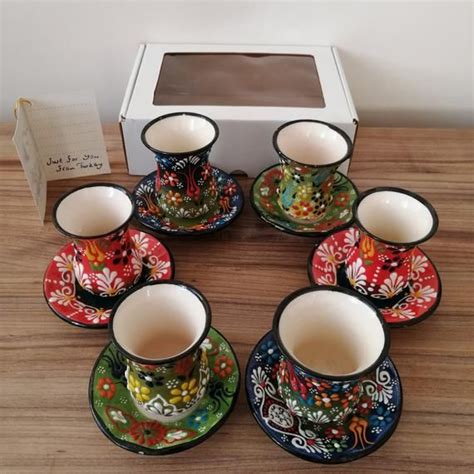 You Can See Traditional Turkish Ceramic Tile Art On The Coffee Set With