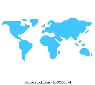 Simple Stylized World Map Silhouette Modern Stock Vector Royalty Free