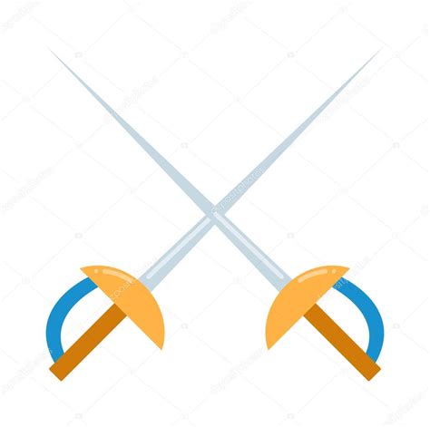 Colored Fencing Sword Icon Vector Illustration Isolated Stock Vector