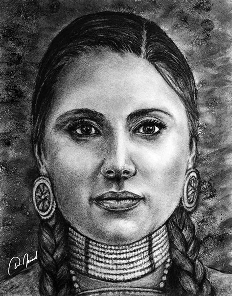 Native American Woman Drawing