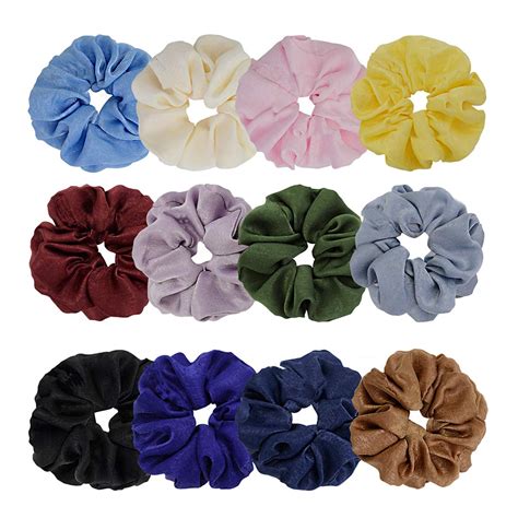 Amazon Chloven Colors Large Satin Hair Scrunchies Elastic Hair