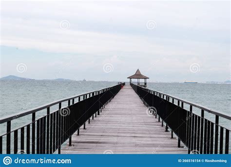 Fishing Piers Or Boardwalk Jetty At The Seaside Or Resort Very