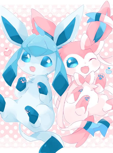 Extremely Cute Glaceon And Sylveon Cute Pokemon Wallpaper Pokemon