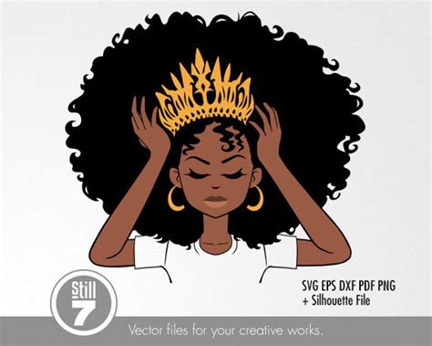 African American Queen Black Woman Svg Cutting File Eps Etsy
