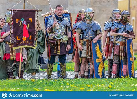 Roman Soldiers In Battle Costume Alba Iulia Romania Editorial Stock