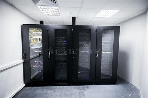 Shop for metal file cabinets in office furniture. Server Room With Black Metal Computer Cabinets Stock Image ...