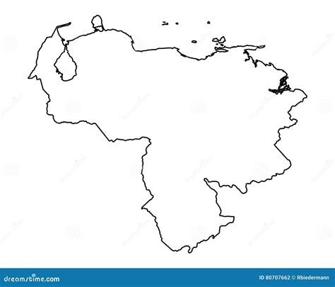 Kaart Van Venezuela Vector Illustratie Illustration Of Lijn 80707662