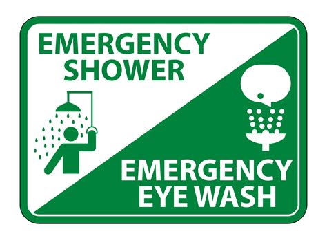 Emergency Shower Eye Wash Symbol Sign Isolate On White Background