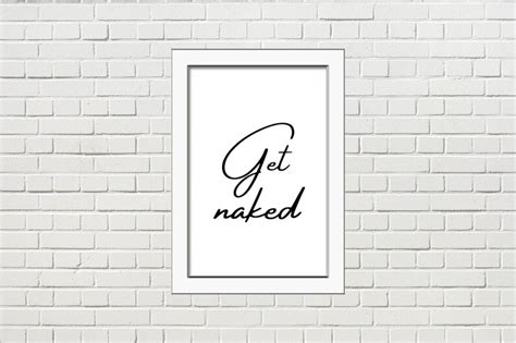Get Naked Wall Art Design Minimalist Word Print For Bathroom Etsy