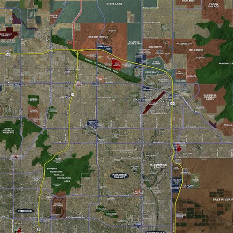Phoenix Standard Rolled Aerial Map Landiscor Real Estate Mapping