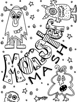 Here is a free printable for 6 'monster' bingo cards and the master calling sheet. Monster Mash Coloring Page by KoolKat's Art Bin | TpT
