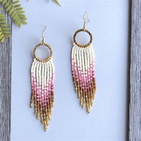 These Beautiful Hand Beaded Earrings Are Done With Size Seed Beads