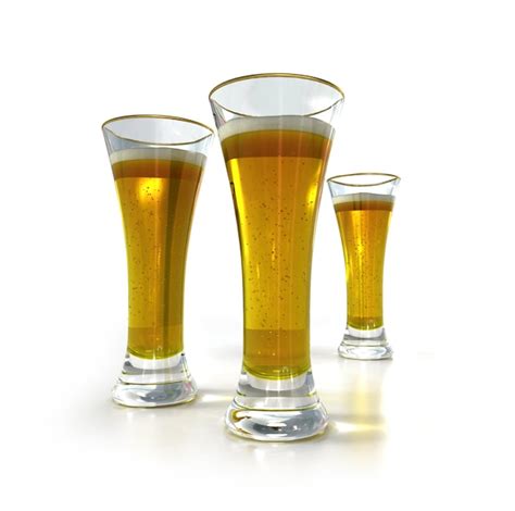 Premium Photo 3drendering Of Three Pints Of Beer Against A White Background