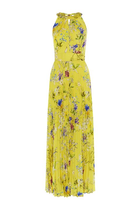 Girls dresses,prom dresses,bridesmaid dresses,wedding guest dresses,new style dress for girl. Robe longue jaune à imprimé floral | Karen Millen ...