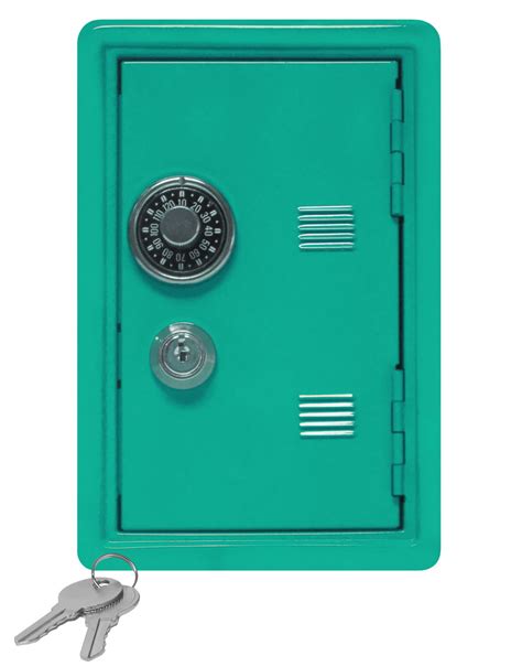 New Kids Safe Bank Made Of Metal With Key And Combination Lock Blue