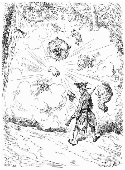 Illustration For The Adventures Of Baron Munchausen Gustave Doré