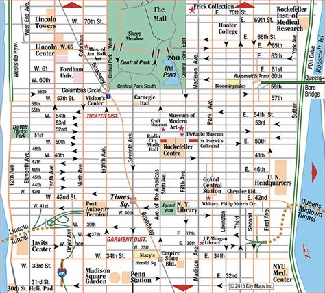 Road Map Of Midtown Manhattan Manhattan New York Manhattan Map