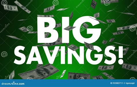 Big Savings Money Prices Falling Sale Deal Stock Illustration