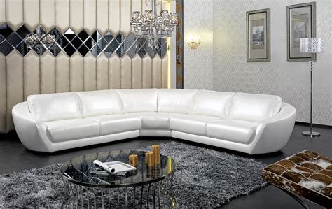 Shop from sofas, like the the clark leather sofa 100% top grain genuine leather or the nicole miller althea velvet channel tufted nailhead trim sofa, while discovering new home products and designs. Modern Italian White Pearl Leather Sectional Sofa