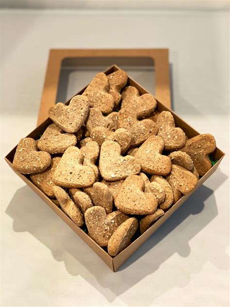 Natural Dog Treats Peanut Butter Heart Shaped Love Bites Boxed Etsy
