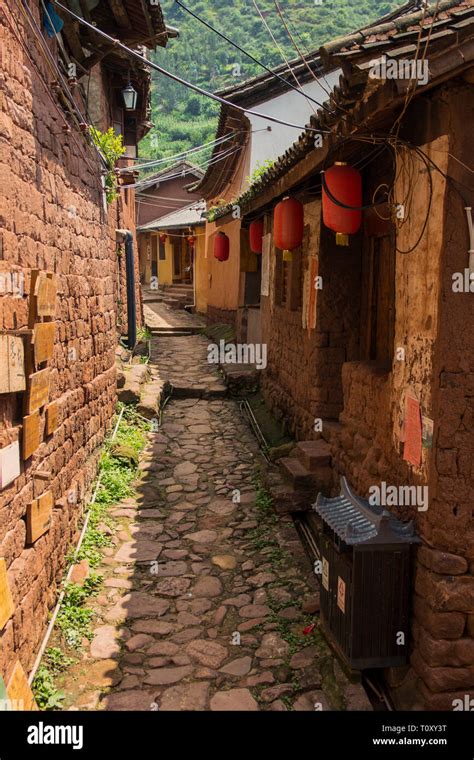 Traditional Style Chinese Village In Remote Countryside Stock Photo Alamy