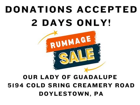 Jul 31 Rummage Sale Donations Accepted This Afternoon Doylestown Pa Patch