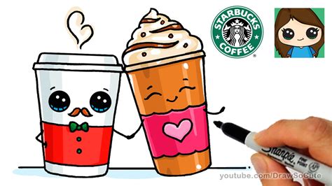 Today we're drawing a cute cartoon penguin. How to Draw a Drinks from Starbucks Easy - YouTube