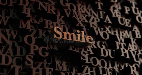 Smile Wooden 3d Rendered Lettersmessage Stock Illustration