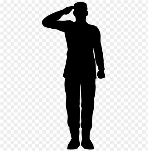Free Download Hd Png Transparent Army Soldier Saluting Silhouette Png