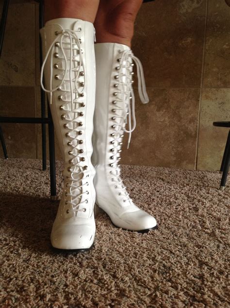 Pin By Karen Koehn On Back In The Day White Lace Boots Boots Lace Boots