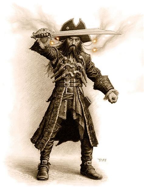 Blackbeard Pirate Art Pirates Black Beard Pirate