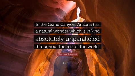 Theodore Roosevelt Quote “in The Grand Canyon Arizona Has A Natural